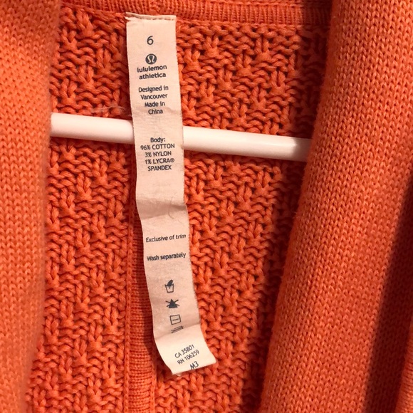 SOLD - Lululemon orange cardigan size 6 - Picture 4 of 6